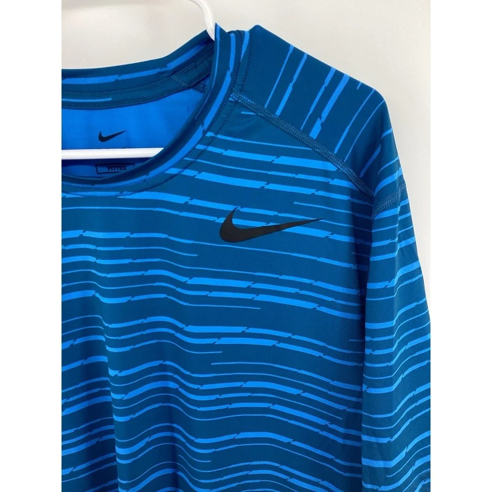 Men's Nike Fitted Dri-Fit Performance Training Shirt 848061-457 Blue XL‎